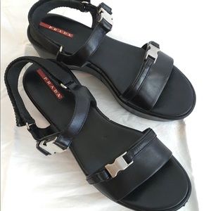 Black Prada Wedge Sandals - great condition